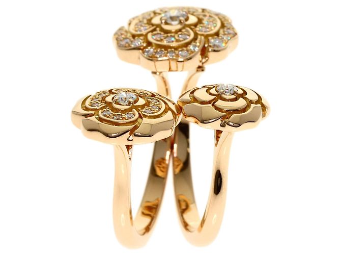 Anello Chanel Camellia Double Open Diamond D'oro - vista 5