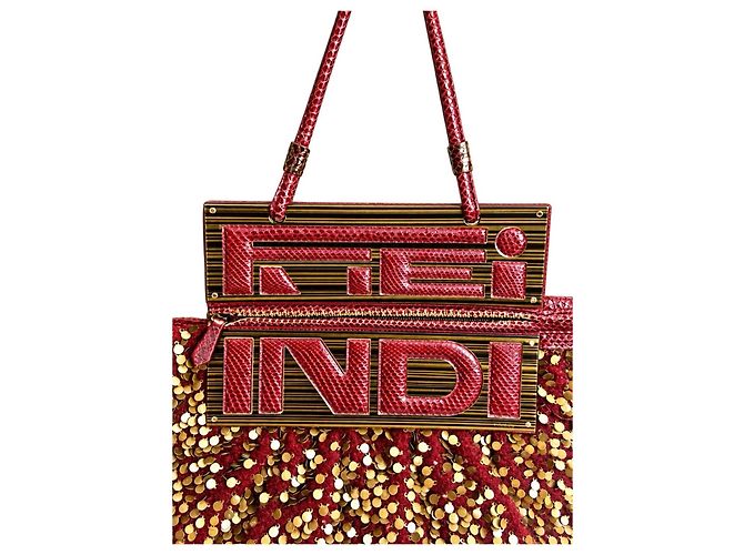 Fendi ‘To You’ Mala Conversível Píton Borgonha - vista 2