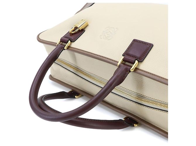 Loewe Amazona 36 Handtasche Braun Beige Bordeaux - Ansicht 6