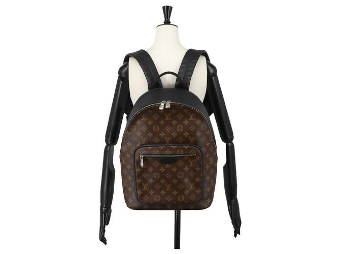 Zaino Louis Vuitton Monogram Macassar Josh NV Marrone Nero Monogramma - vista 10