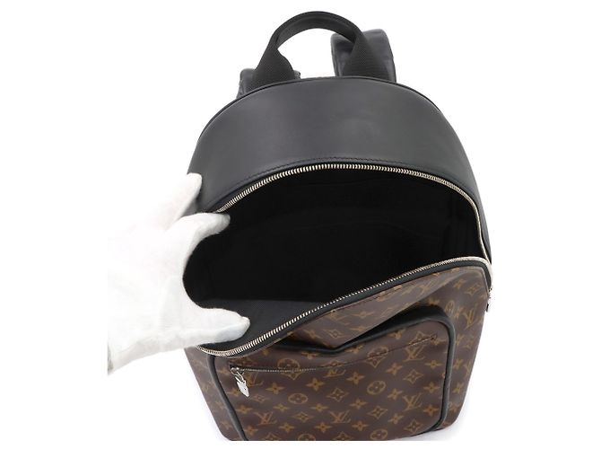Zaino Louis Vuitton Monogram Macassar Josh NV Marrone Nero Monogramma - vista 5
