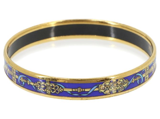 Hermès Hermes Email PM Bangle Bracelet Blue Golden - view 2