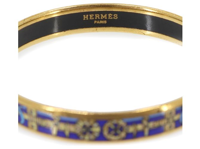 Hermès Hermes Email PM Bangle Bracelet Blue Golden - view 3
