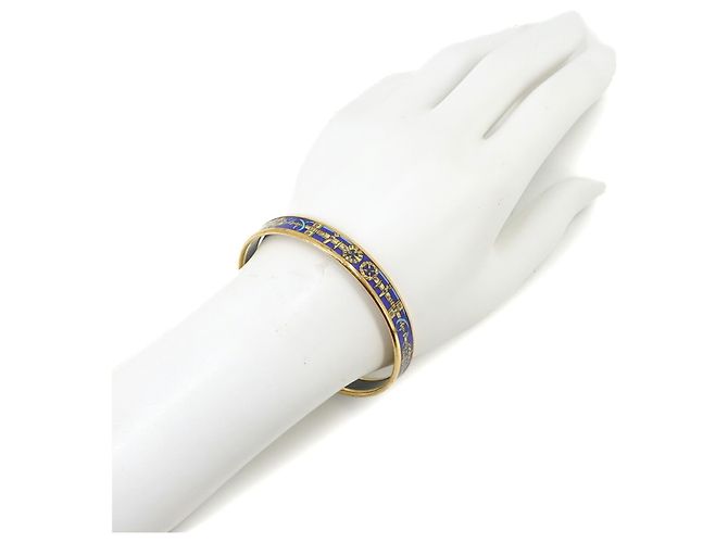 Hermès Hermes Email PM Bangle Bracelet Blue Golden - view 5