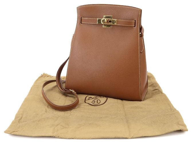 Hermès Hermes Kelly Sport MM Schultertasche Braun Golden - Ansicht 2
