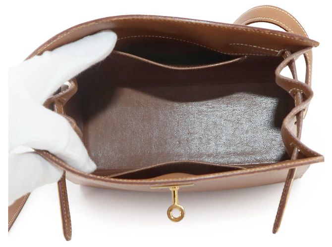 Hermès Hermes Kelly Sport MM Schultertasche Braun Golden - Ansicht 7