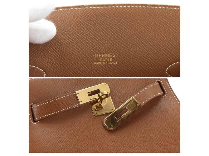 Hermès Hermes Kelly Sport MM Schultertasche Braun Golden - Ansicht 8