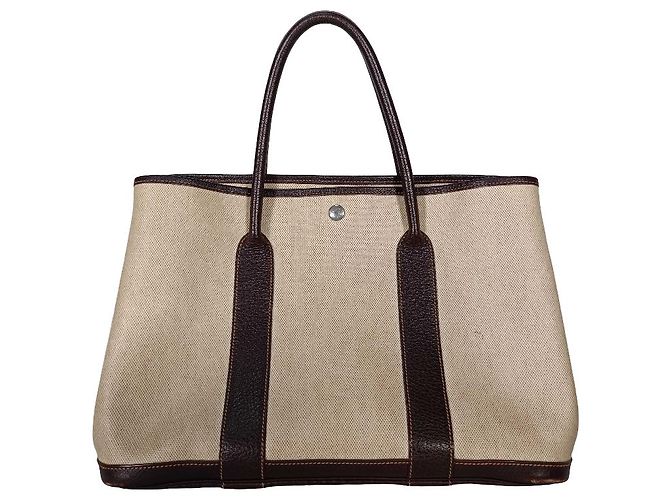 Hermès Hermes Garden Party Toile and Leather 36 Beige - vista 2