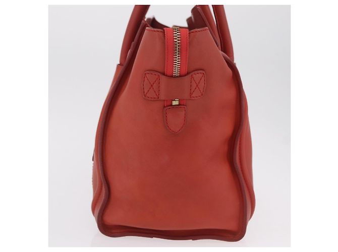 Céline Celine Luggage Suede Mini Rosso - vista 3