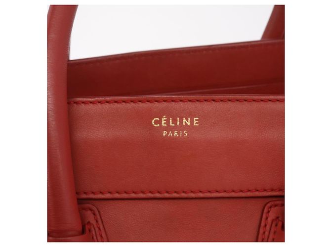 Céline Celine Luggage Suede Mini Rosso - vista 6