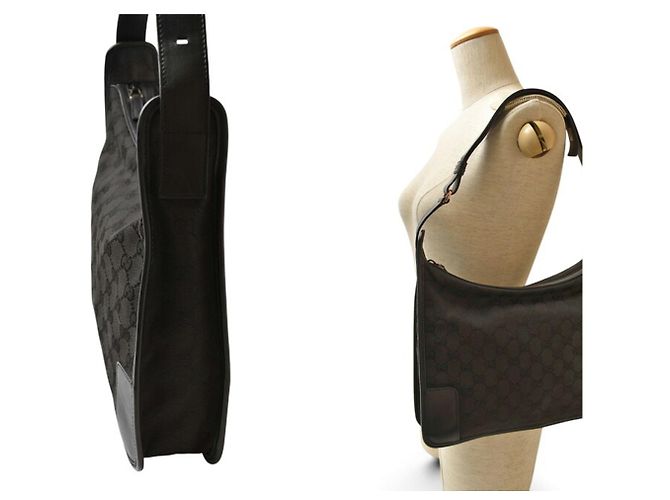 Borsa a tracolla Gucci GG Canvas Nero - vista 3
