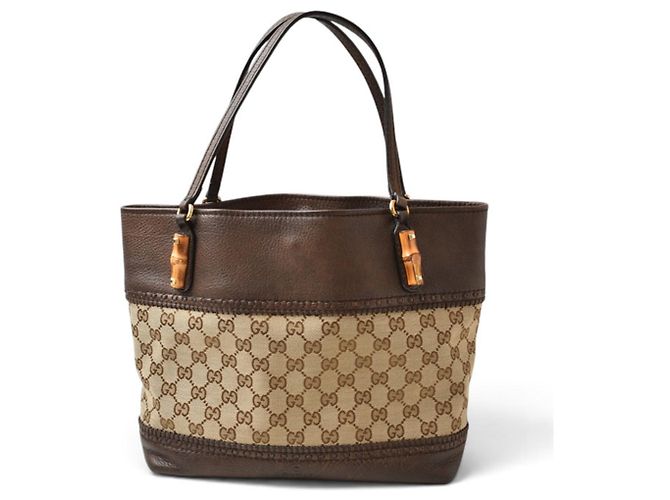 Bolso Tote Gucci Bamboo Castaño Beige - vista 2