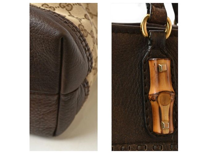 Bolso Tote Gucci Bamboo Castaño Beige - vista 4