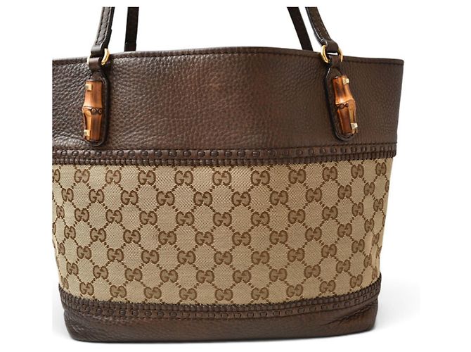 Bolso Tote Gucci Bamboo Castaño Beige - vista 5
