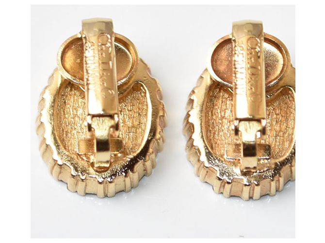 Pendientes de clip Christian Dior negros y dorados - vista 4