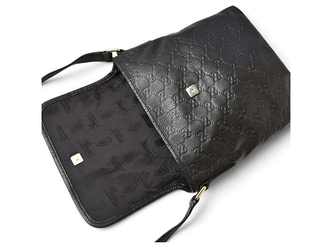 Borsa a tracolla Gucci in pelle nera Nero - vista 10