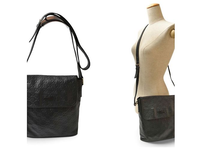 Borsa a tracolla Gucci in pelle nera Nero - vista 3