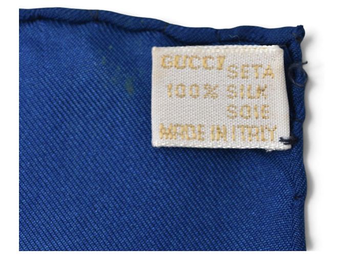 Gucci Seidenschal in Navy Marineblau - Ansicht 7