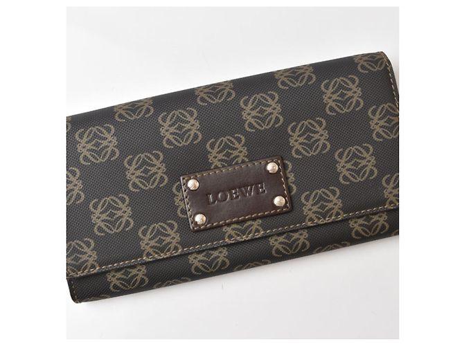 Cartera larga bi-fold Loewe Anagram Brown Castaño - vista 3