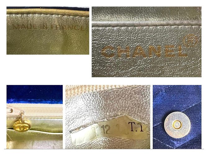 Chanel Mini Square Chevron Classic Flap Bag marineblauer Samt - Ansicht 12