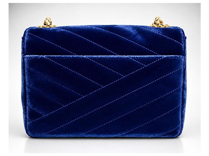 Chanel Mini Square Chevron Classic Flap Bag marineblauer Samt - Ansicht 6