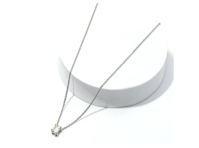 Autre Marque Collar de platino 950 con colgante rectangular, diamante de aprox. 1,50 ct, VSI, 950. - vista 2