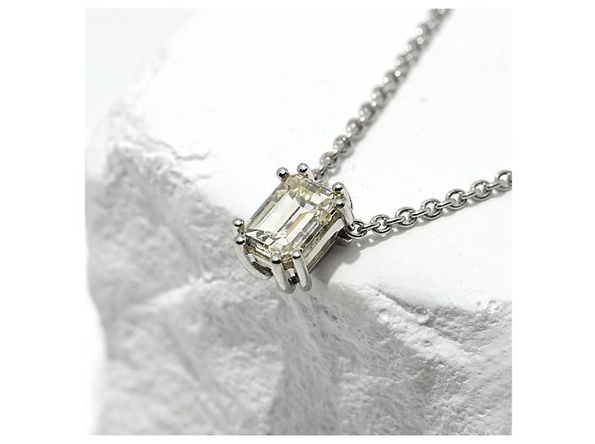 Autre Marque Collar de platino 950 con colgante rectangular, diamante de aprox. 1,50 ct, VSI, 950. - vista 3