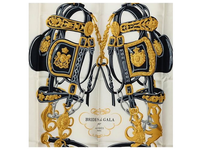 Hermès Hermes Carre 90 Brides de Gala Ceremonial Bridle Scarf Schwarz Mehrfarben - Ansicht 2