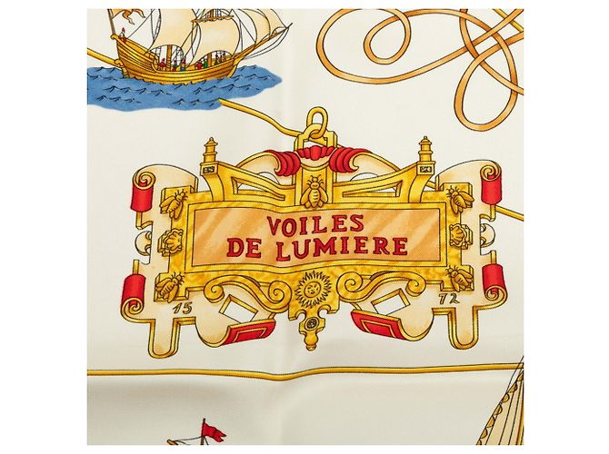 Hermès Hermes Carre 90 VOILES DE LUMIERE Schal Mehrfarben Marineblau - Ansicht 2