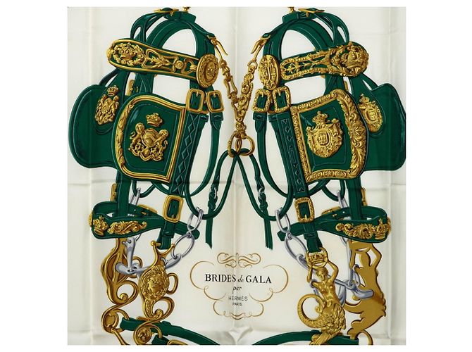Hermès Hermes Carre 90 BRIDES DE GALA Schal Mehrfarben Grün - Ansicht 2