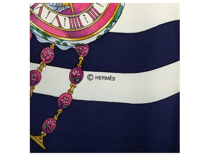 Hermès Hermes Carre 90 Parmi Les Fleurs Je Compt Scarf Multicolore Blu navy - vista 10