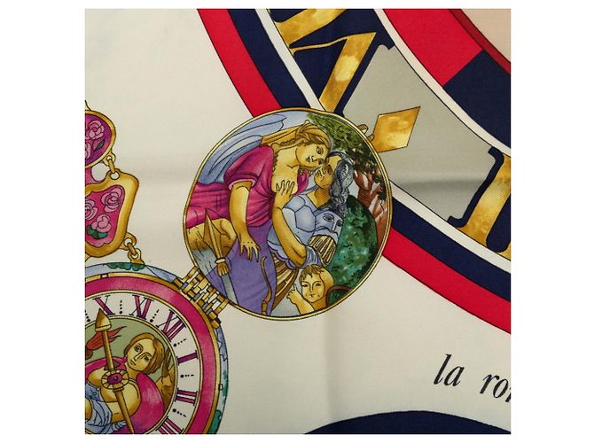 Hermès Hermes Carre 90 Parmi Les Fleurs Je Compt Scarf Multicolore Blu navy - vista 3