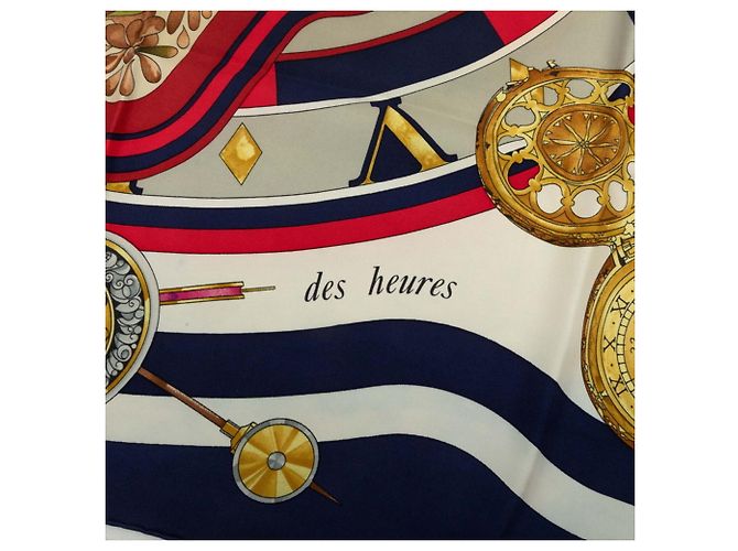 Hermès Hermes Carre 90 Parmi Les Fleurs Je Compt Scarf Multicolore Blu navy - vista 5