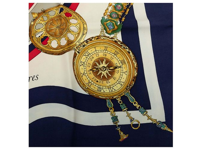 Hermès Hermes Carre 90 Parmi Les Fleurs Je Compt Scarf Multicolore Blu navy - vista 6
