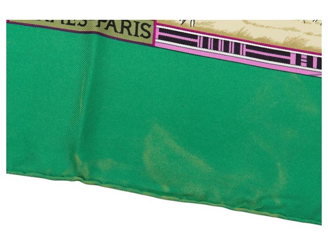 Hermès Foulard Hermes Carre 90 Tropices Multicolore Verde - vista 7