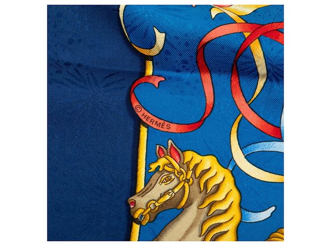 Hermès Carré 90 Luna Park Amusement Scarf Multicolor Azul marino - vista 4