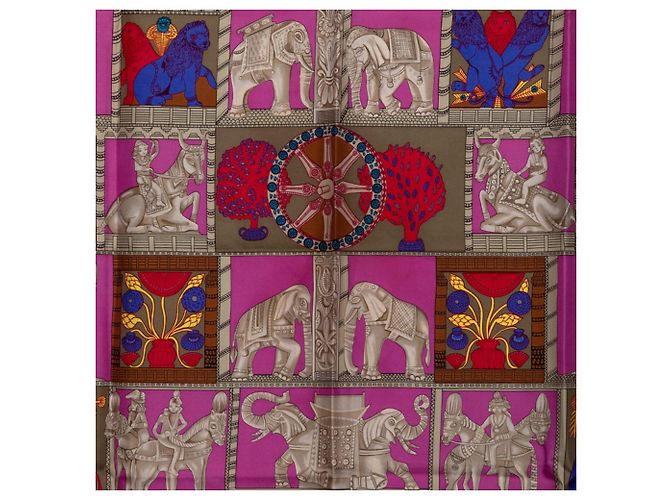 Hermès Hermes Carre 90 TORANA Tower Gate Scarf Pink Mehrfarben - Ansicht 2