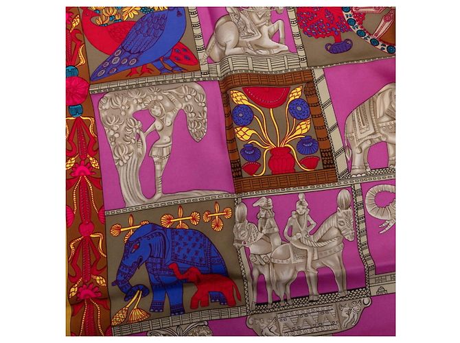 Hermès Hermes Carre 90 TORANA Tower Gate Scarf Pink Mehrfarben - Ansicht 5