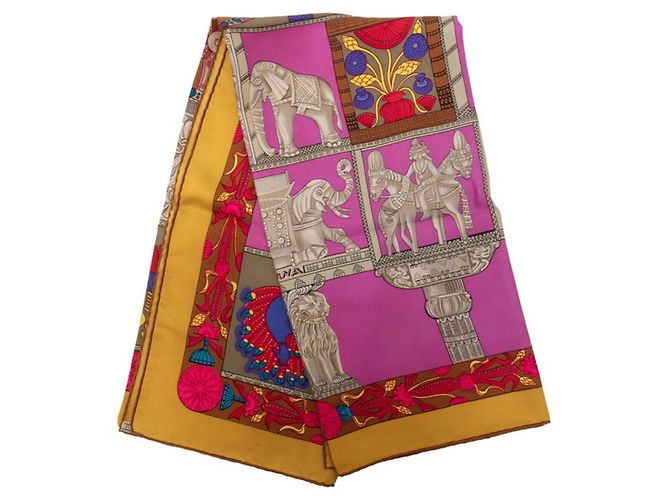 Hermès Hermes Carre 90 TORANA Tower Gate Scarf Pink Mehrfarben - Ansicht 8