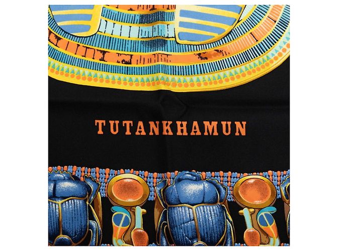 Hermès Hermes Carre 90 TUTANKHAMUN Schal Schwarz - Ansicht 4