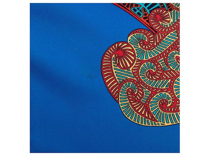 Hermès Hermes Carre 90 ART des STEPPES Seidentuch Blau Mehrfarben - Ansicht 5