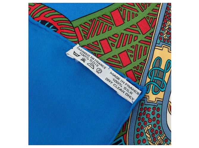 Hermès Hermes Carre 90 ART des STEPPES Seidentuch Blau Mehrfarben - Ansicht 9