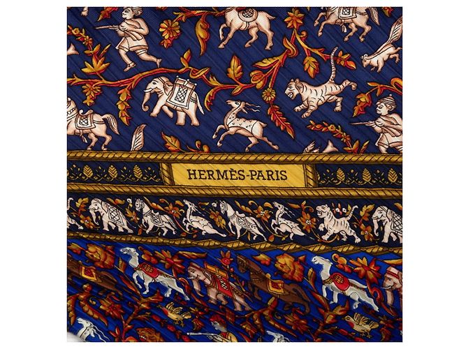 Hermès Pañuelo Hermes Carre 90 Plisado CHASSE en INDE Multicolor - vista 6
