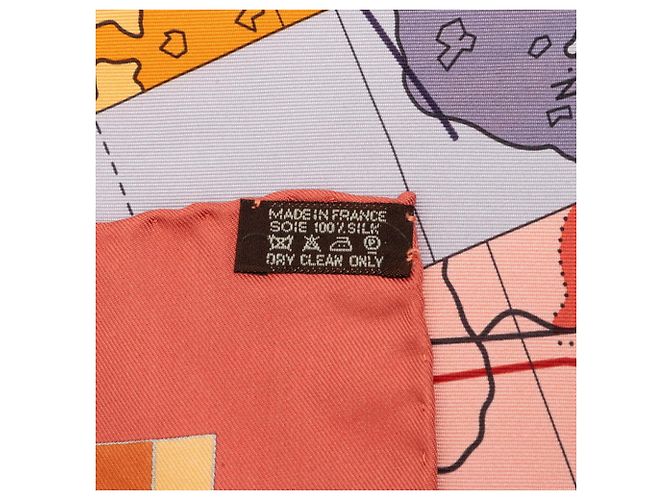 Hermès Foulard di seta Hermes Carre 90 LE MONDE EST VASTE Multicolore - vista 6