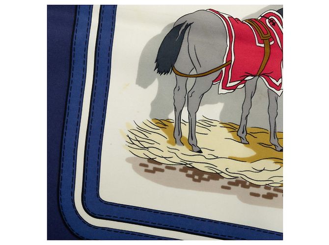 Hermès Carré 90 ECURIES Lenço Stable Multicor Azul marinho - vista 3