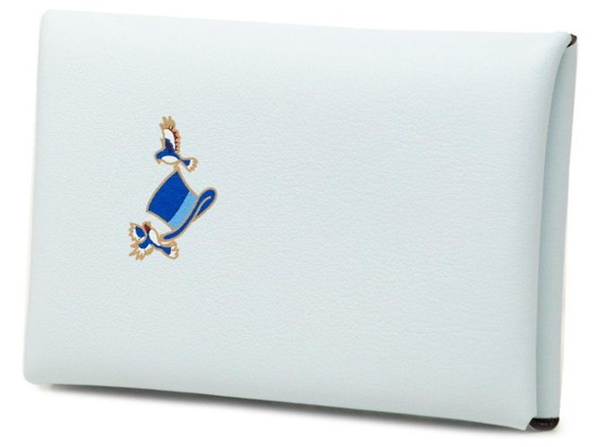 Hermès Hermes Calvi Alician Visitenkartenetui Hellblau - Ansicht 2