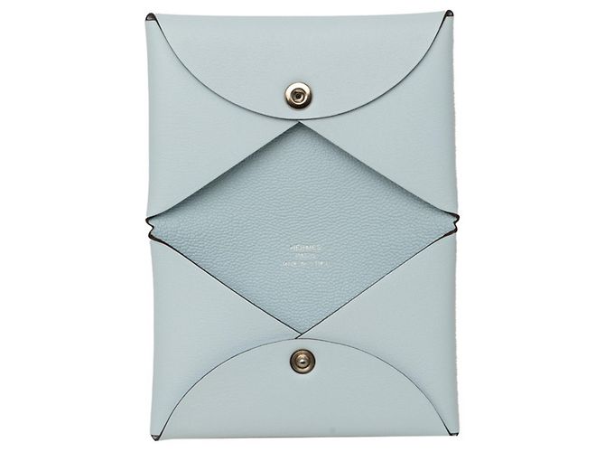 Hermès Hermes Calvi Alician Visitenkartenetui Hellblau - Ansicht 4