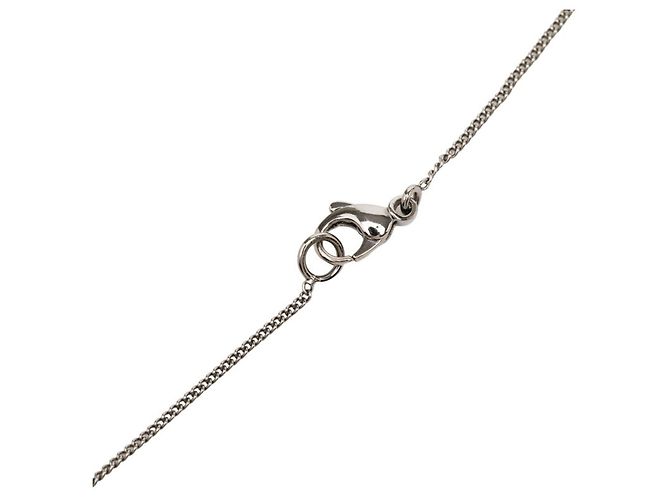 Chanel Coco Mark Anhänger Halskette mit Kamelienblüten-Motiv Schwarz Silber Weiß - Ansicht 4