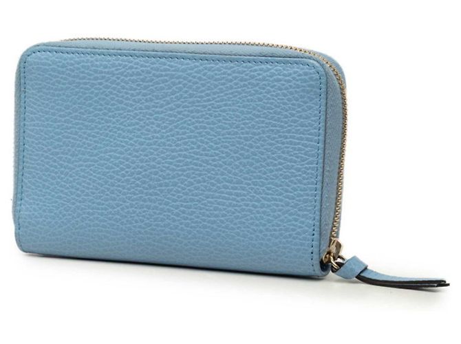 Gucci Swing Bi-fold Geldbörse aus blauem Leder - Ansicht 2