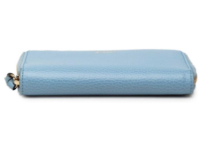Gucci Swing Bi-fold Geldbörse aus blauem Leder - Ansicht 3